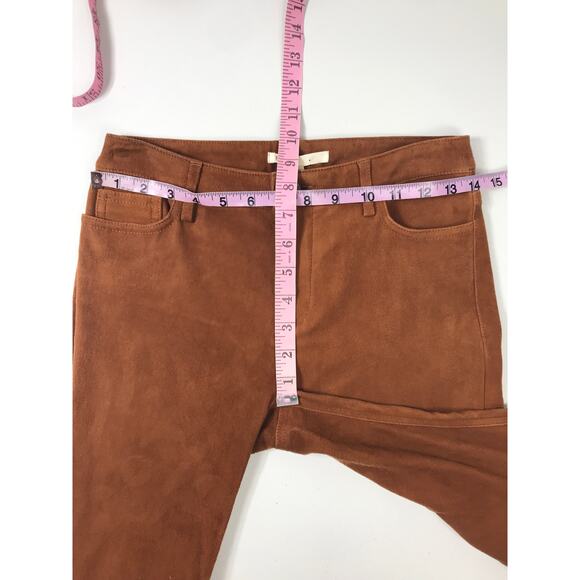 New Maje Women's 38 Pants Suede Leather Camel Brown Durable Versatile US Medium - Picture 14 of 15
